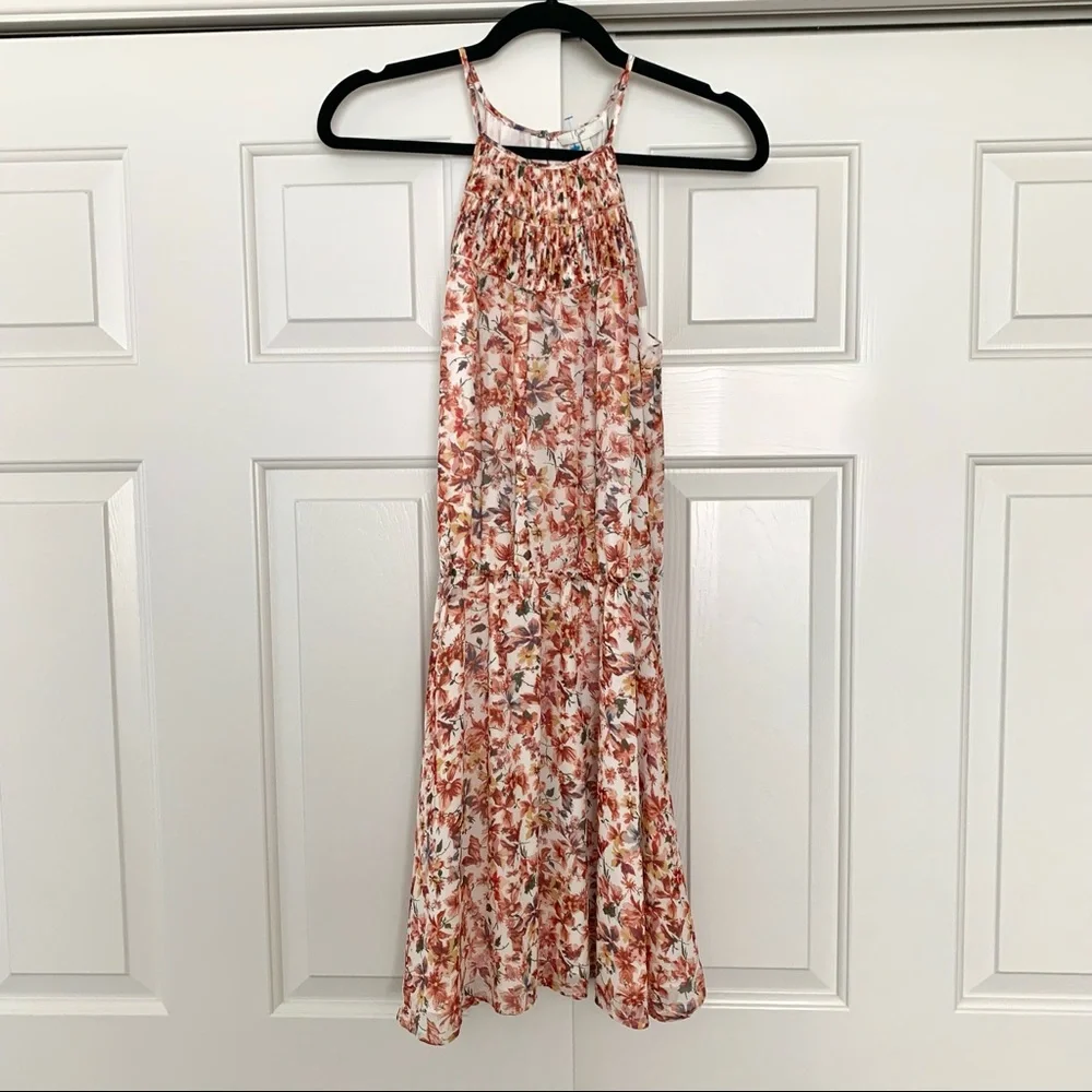 NWT Joie Reinelde White Silk Floral Blouson Dress - Picture 2 of 7